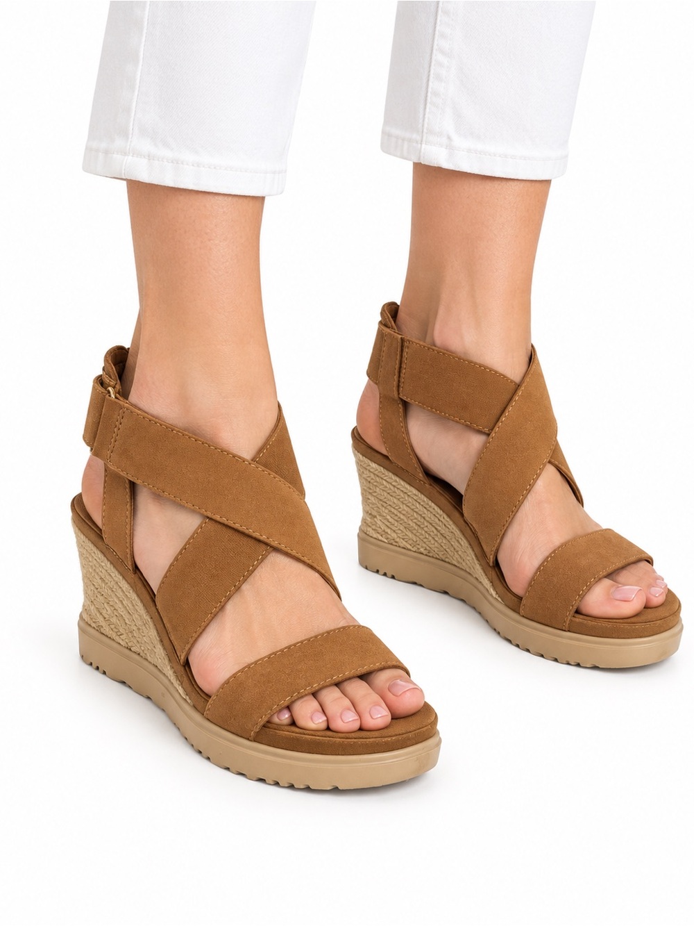 Size 8 UGG Women’s Ileana Chestnut Suede Espadrille Wedge Sandals